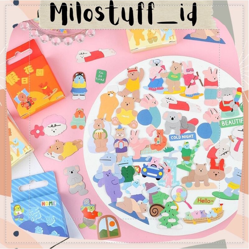 

[MILOSTUFF_ID] 40 Pcs Sticker Deco Motif Kartun Binatang Lucu Warna Warni Untuk Jurnal DIY Scrapbook--MS0235