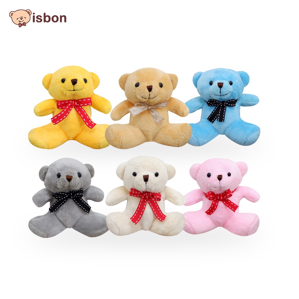 Boneka mini beruang loto bear Tewe kecil With Ribbon pink biru kuning Mungil untuk buket / bouquet wisuda Spesial By Istana Boneka