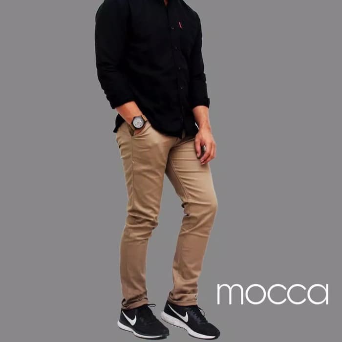 POPULER Celana Chino Bahan Adem Nyaman Cocok Buat Musim Dingin GAYA COWOK POLO KASUAL Size Abu Khaki