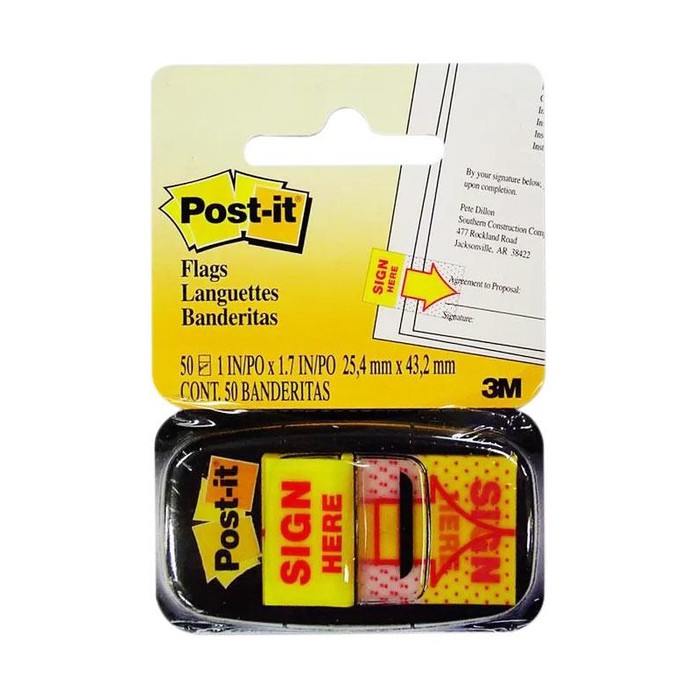 

Post It 3M Sign Here 680-9 Sticky Note