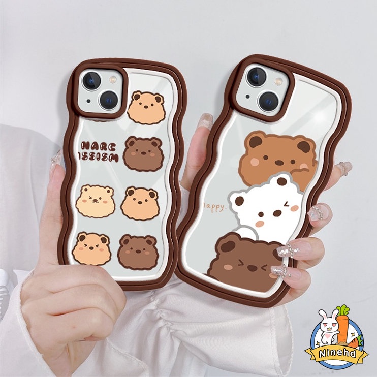 Clear Phone Case for iPhone 14 Plus iPhone 14 13 12 11 Pro Max X XR Xs Max SE 2020 iPhone 7 Plus 8 Plus 6 6s Plus Cartoon Cute Bear Phone Case Flexible Frame Lens Protector Soft TPU Back Cover