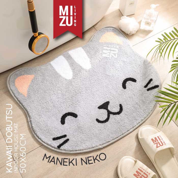 KAWAII DOBUTSU Animal Indoor House Mat Keset Bulu Rumah Kamar Mandi Serbaguna Anti-Slip Serap Air-MANEKI NEKO