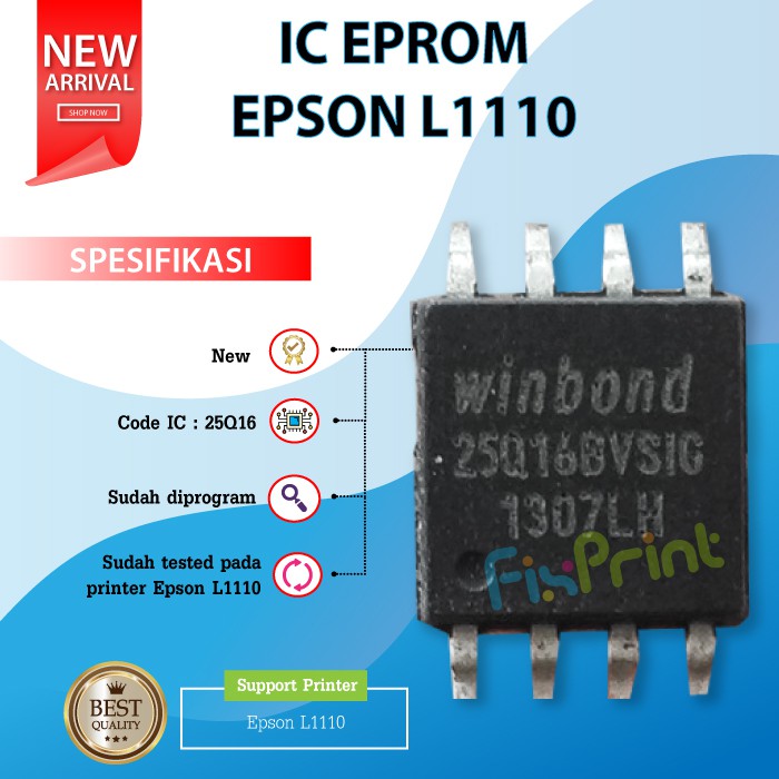 IC Eprom Eeprom Epson L1110 Reset Counter Board Printer L1110 IC Restter Mainboard Epson L-1110