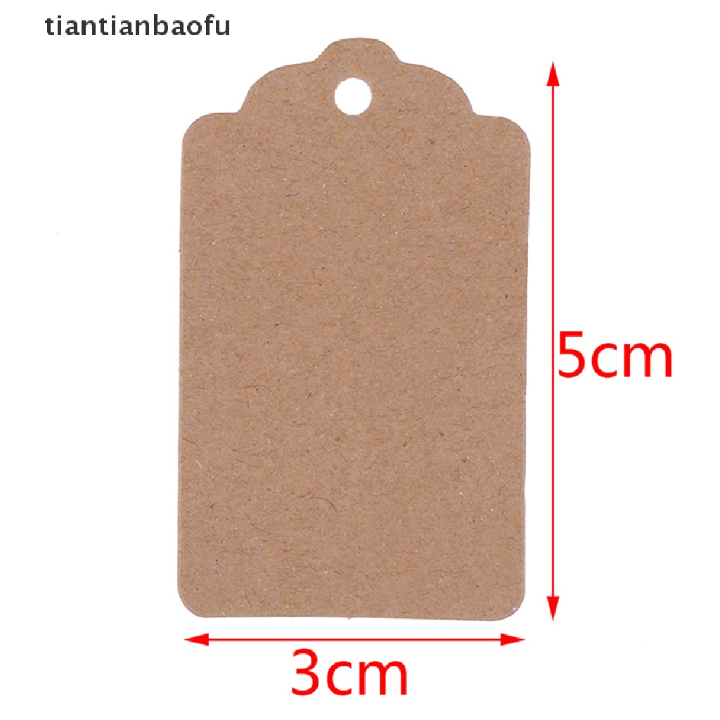 [tiantianbaofu] 100Pcs Blank Kraft Jewelry Price Label String Price Tags With String 20m Boutique