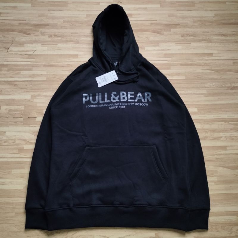 Sweater Hoodie Pull&amp;Bear Basic Font Capital Fulltag&amp;Lebel (Bestseller)