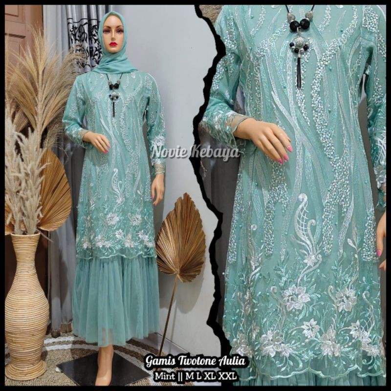{ TERMURAH//COD  } GAMIS TUTU TWOTONE AULIA BY NOVY KEBAYA