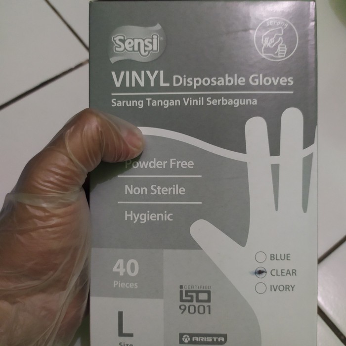 Sensi Vinyl Disposable Gloves isi 40pcs/Sarung Tangan Vinil Serbaguna