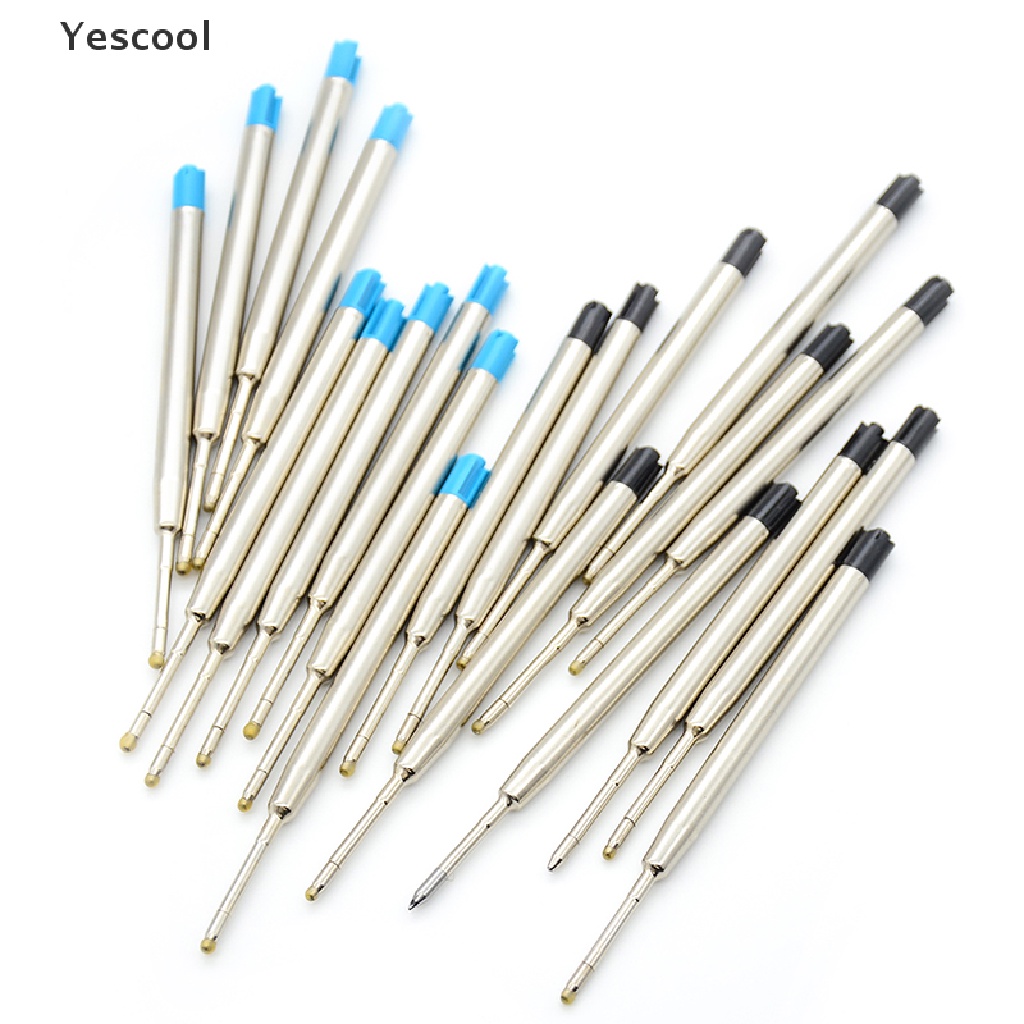 Yescool 10pcs Pulpen Tinta Biru Ukuran 1.0mm