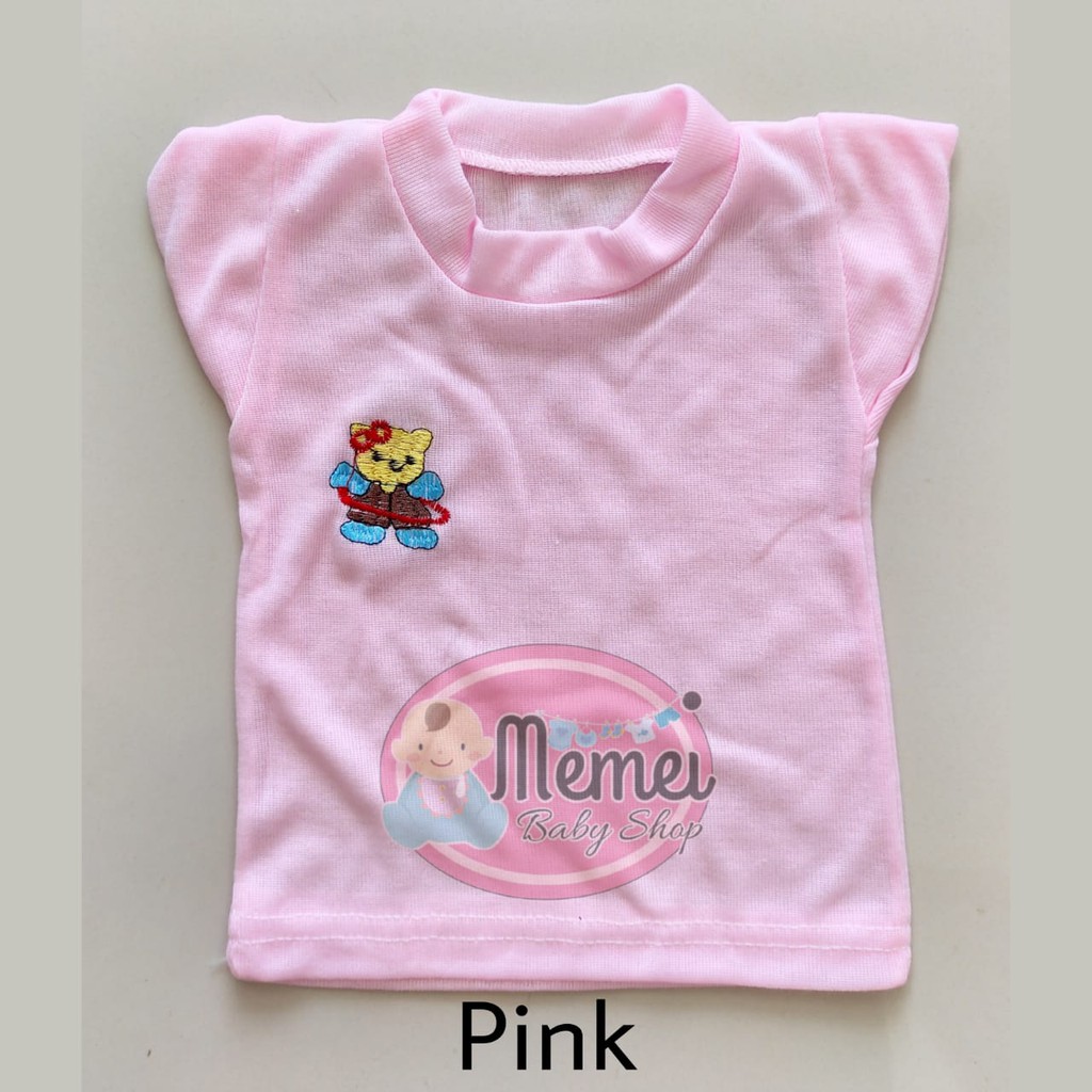 Kaos bayi pendek BORDIR ukuran S / M / L / XL perlengkapan bayi lahir