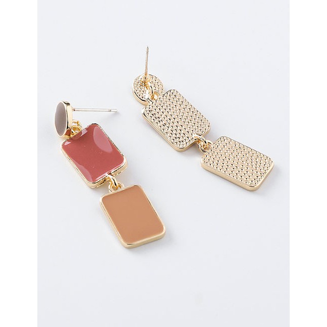 LRC Anting Tusuk Fashion A Powder + Dripping Oval Earrings D66118