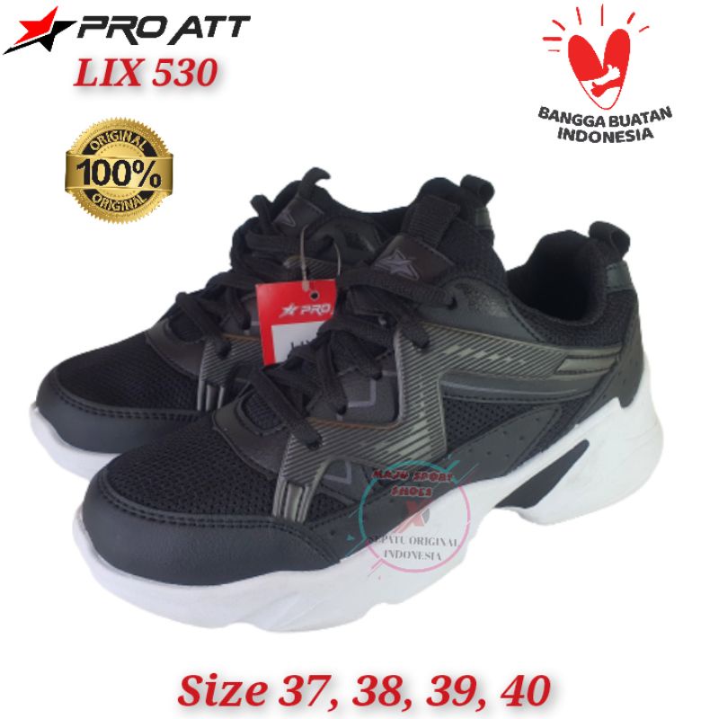 PRO ATT LIX 530 HITAM PUTIH - SEPATU PRO ATT PRIA WANITA ORIGINAL / SEPATU WANITA KOREAN STYLE / SEPATU FASHION WANITA PRO ATT