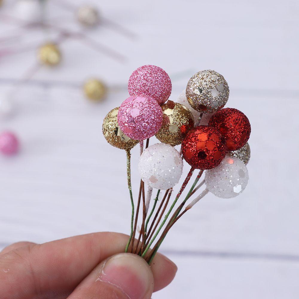 Solighter 10 Pcs Small Berries Home Floral Decor DIY Dekorasi Pernikahan Bunga Kerajinan Perlengkapan Pesta Benang Sari Artificial Flower