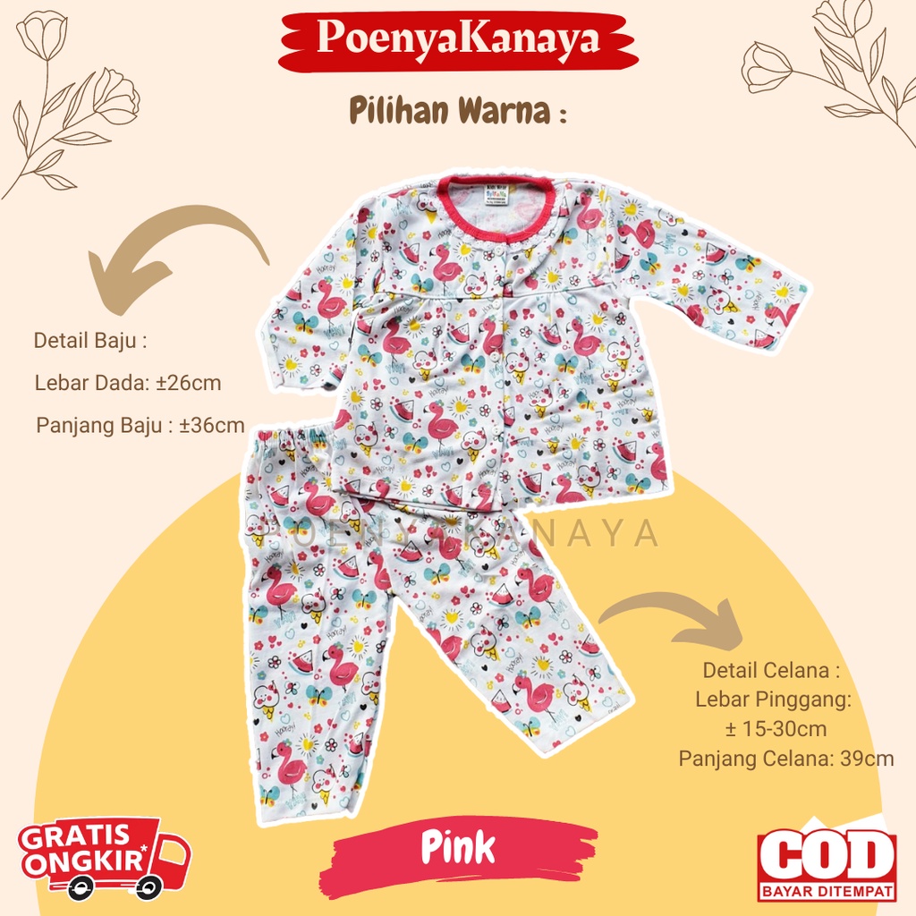 Setelan Baju Bayi Piyama Bayi Panjang Perempuan HOORAY Syifana Size 3-12 bln SPY154