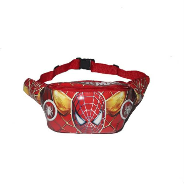 Tas selempang anak - waistbag anak laki - tas anak Spiderman - tas bahu anak