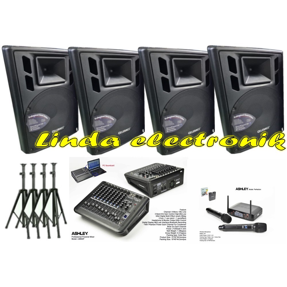paket sound system indoor outdoor 2set 15in celebress ashley original