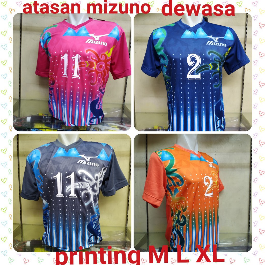 Mizuno jersey bola futsal volly setelan motif printing