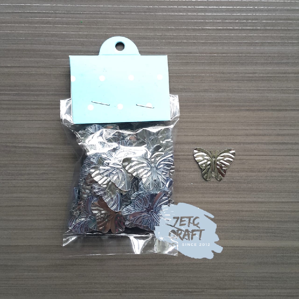 10 gram Payet Ramboci Kupu-kupu 2 cm SILVER
