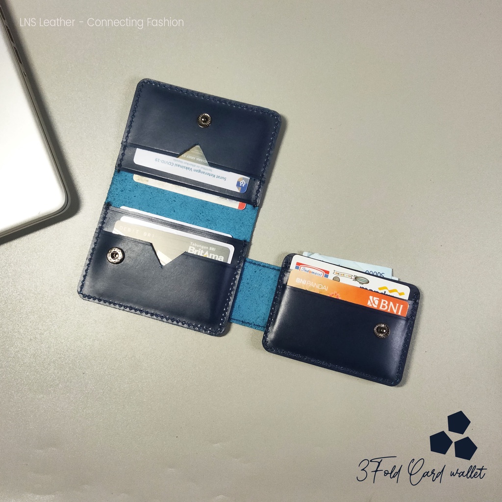 Dompet Kartu Atm Kulit Asli Card Holder Pria Wanita Lipat 3  - WSCH016