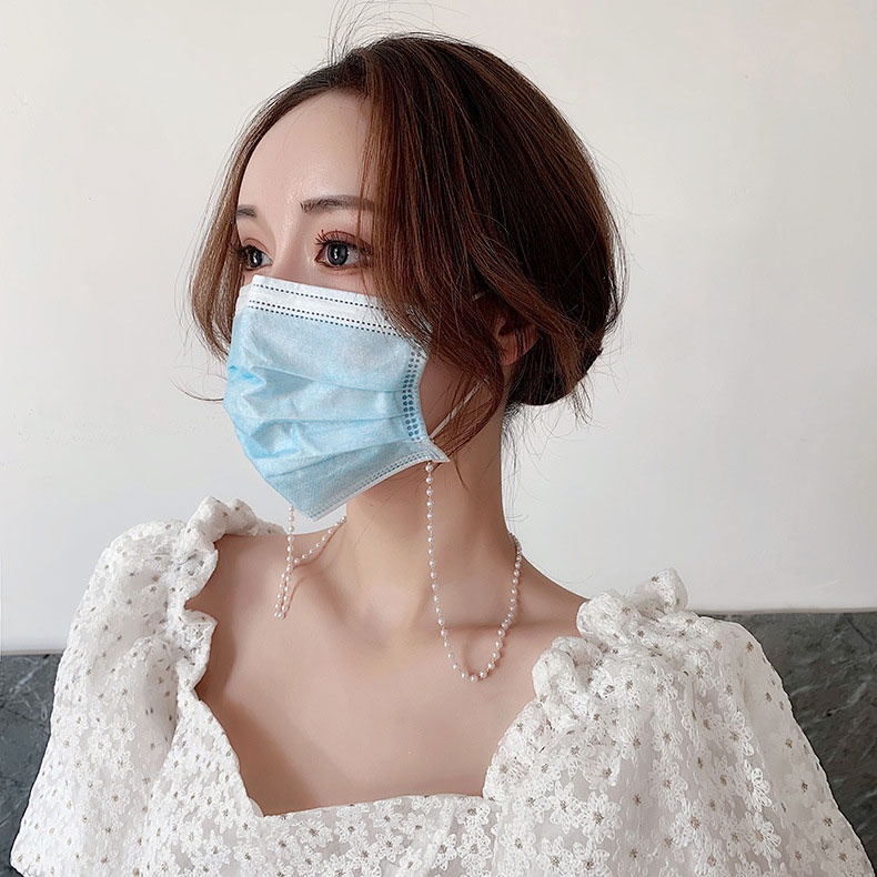 XiaoboACC Strap Masker Kalung Rantai Kacamata Anti Hilang Aksen Mutiara Gaya Korea