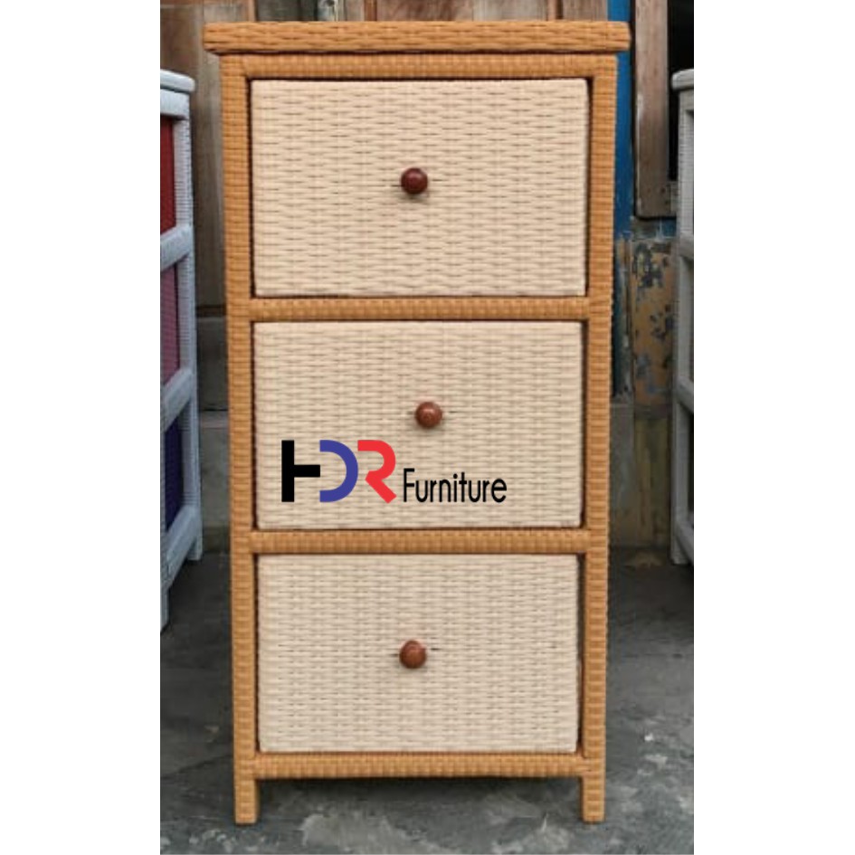 Rak laci rotan 3 slot atas || Best seller