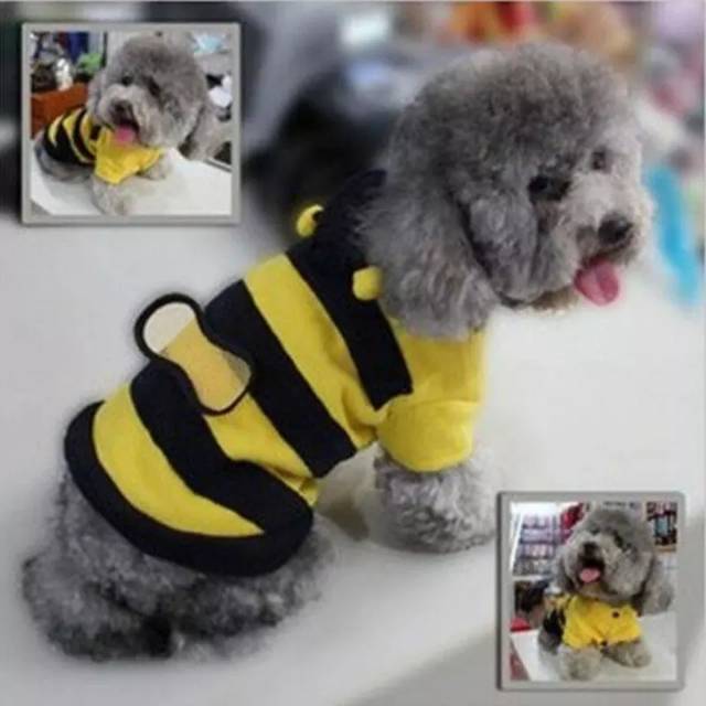 hoodie anjing kucing baju kostum lebah bee kuning