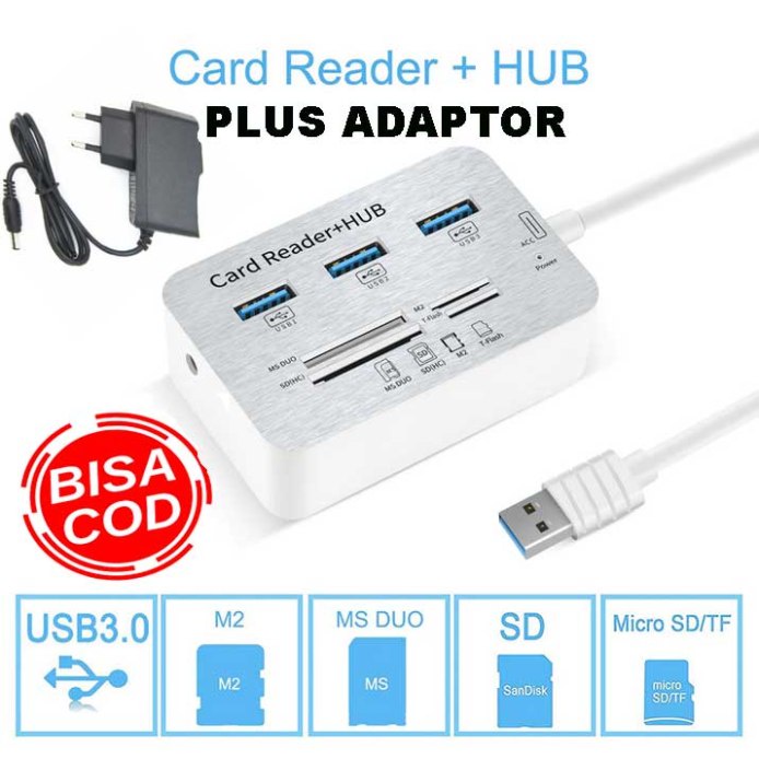 USB 7 Port 3.0 Hub Berkecepatan Tinggi 5Gbps buat cas hp juga bisa