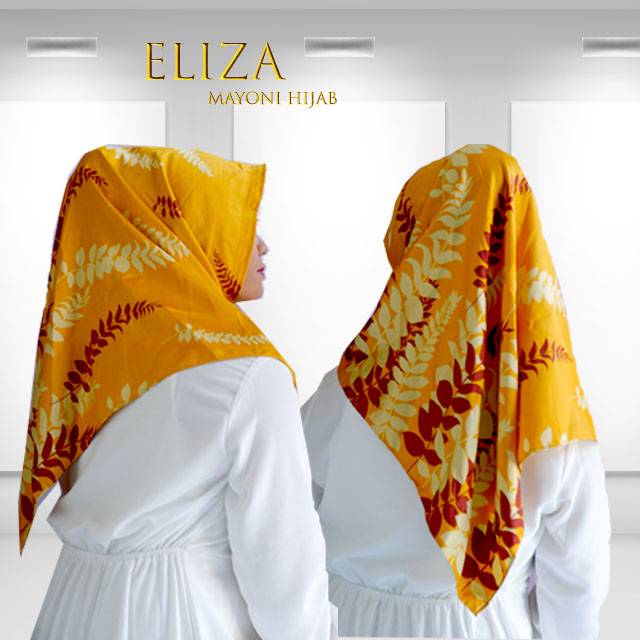 HIJAB /JILBAB SEGITIGA INSTAN ELIZA MOTIF DAUN