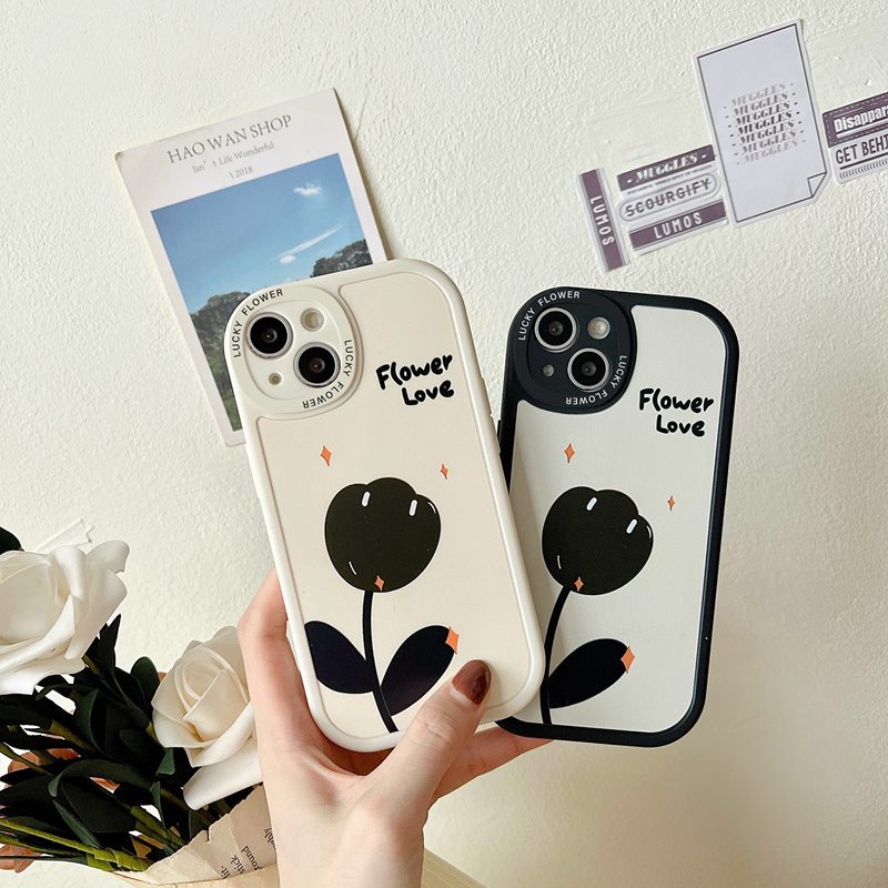 Case Pelindung Kamera Motif Bunga Tulip Untuk IPhone 11 12 13 14 Pro Max 6 6S 7 8 + Plus X XR SE 2020 XS Max 14 Plus