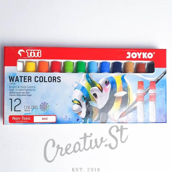 

siap kirim] Cat Air Watercolor 12 Warna Titi Joyko 6 ml