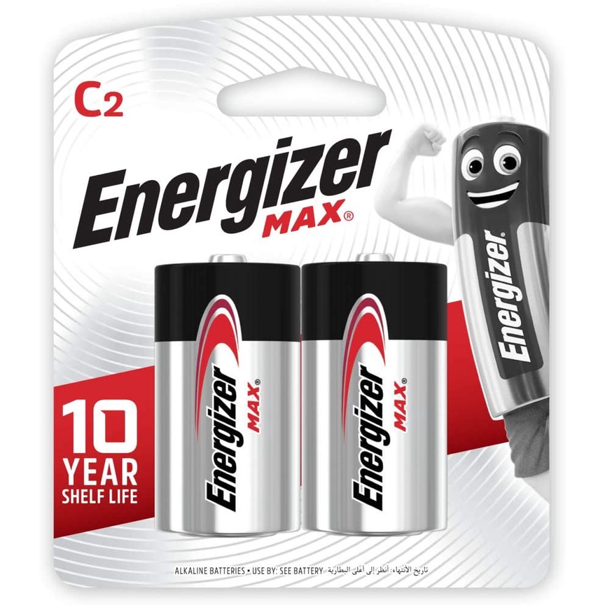 ENERGIZER E93 BP2 C MAX 1.5V ALKALINE BATTERY - PACK OF 2