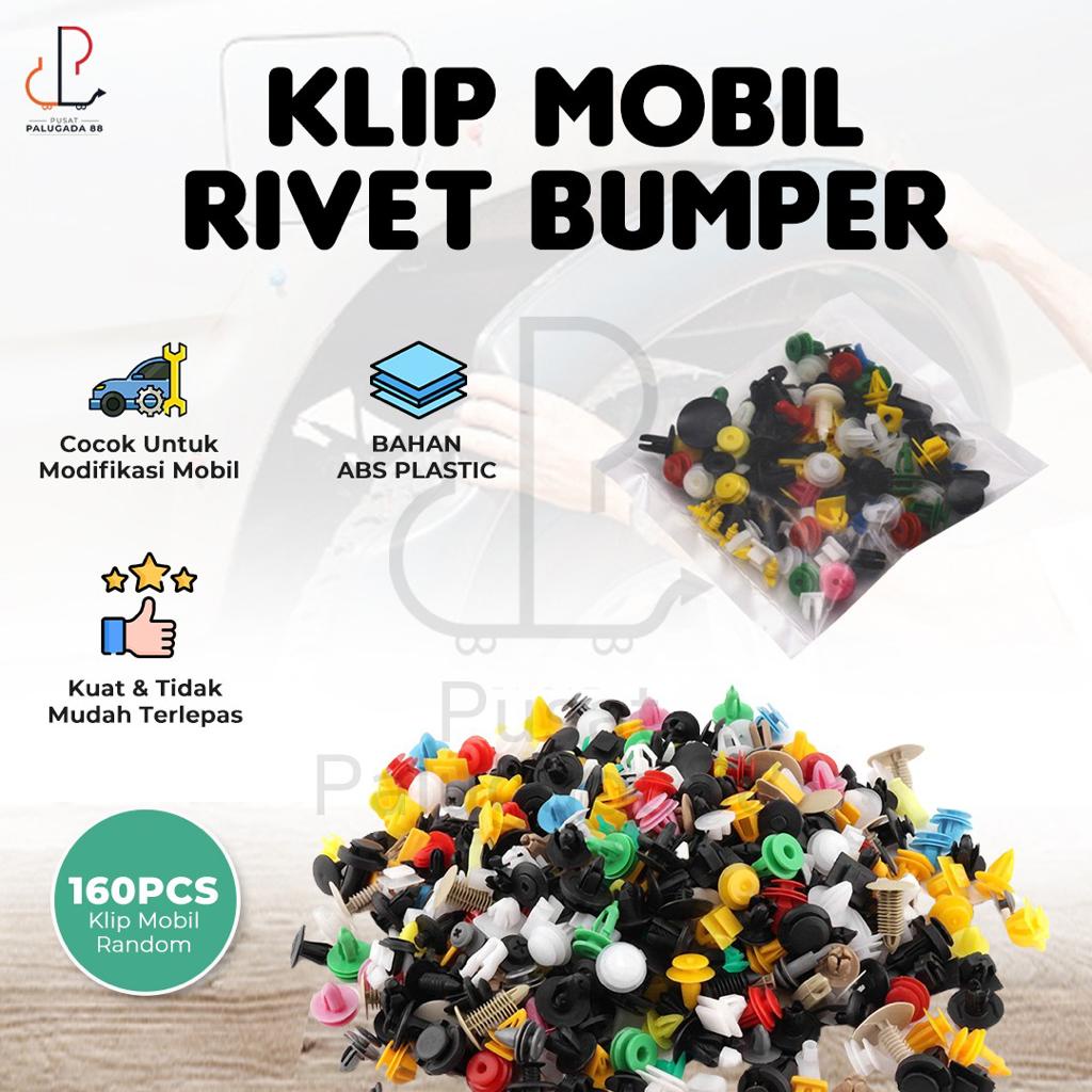 Klip Baut Bumper Rivet Mobil 160 pcs Bemper Guard Kancing Body Panel 160pcs Dashboard Campur Mix Universal Mur