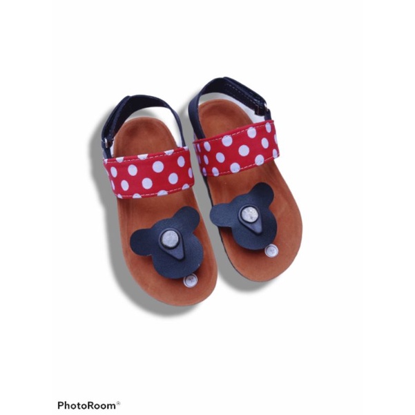 SB - SANDAL ANAK MICKEY POLKA MERAH