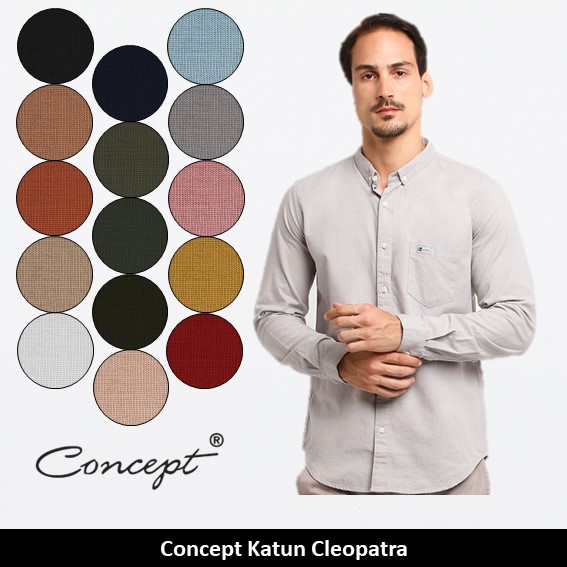 Concept Kemeja Pria Basic Lengan Panjang Katun Cleopatra