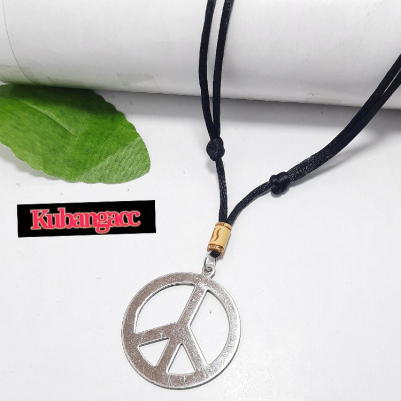 Kalung. Kalung Tali Banduk Peace Bahan Stainles Anti Karat Selamanya Kalung Pria Wanita Kalung Tali
