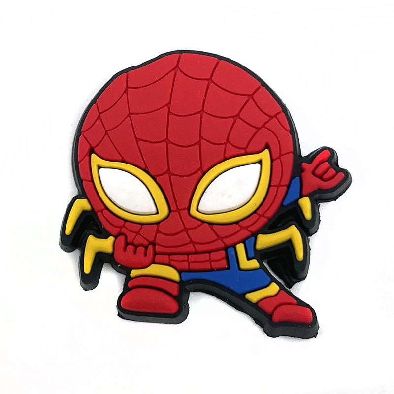 Super hero Jibbitz crocs Motif Kartun Spiderman shoe charms decorate Lubang Sepatu accessories Gesper hadiah anak laki-laki