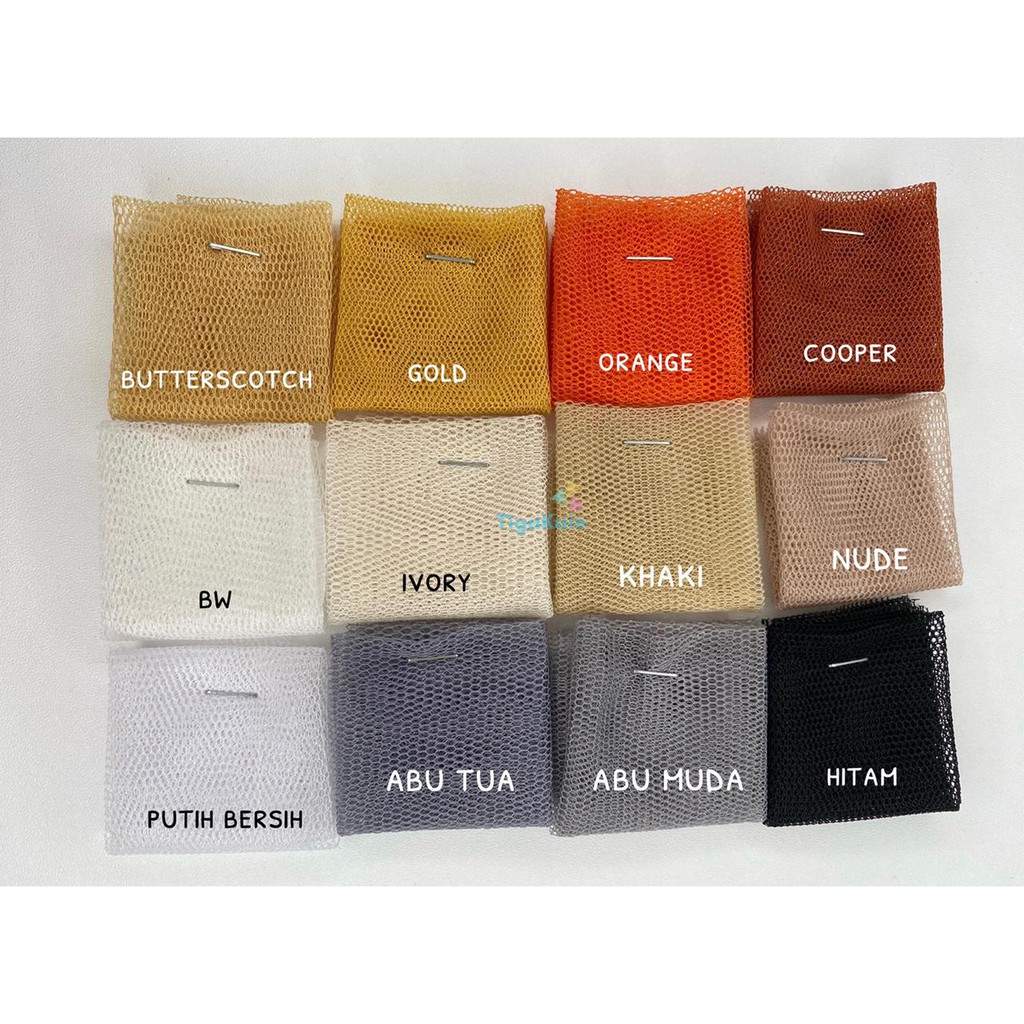 0.5 Meter Kain Tile Polos Halus / Soft Tulle