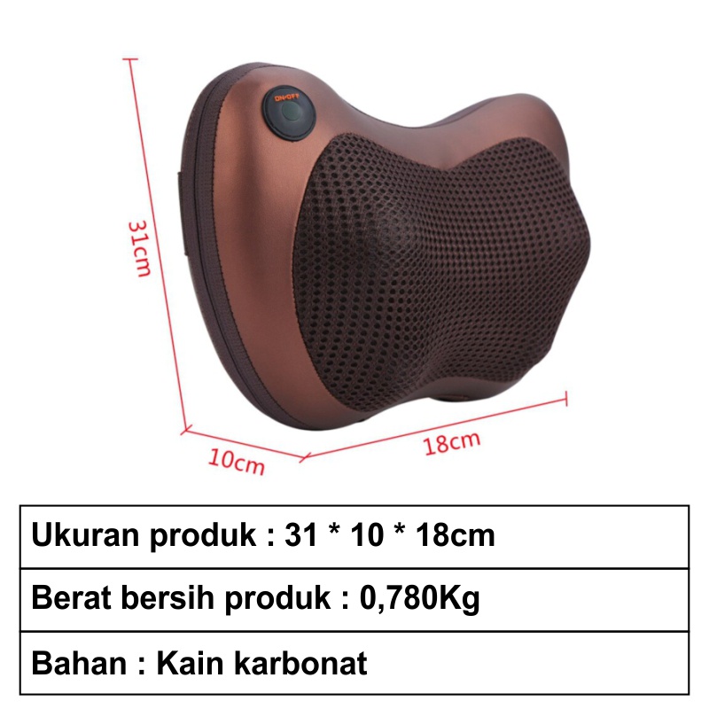 Bantal Pijat 8 Bola Massage Pillow Mobil dan Rumah Bantal Pijat Leher Punggung - DR88