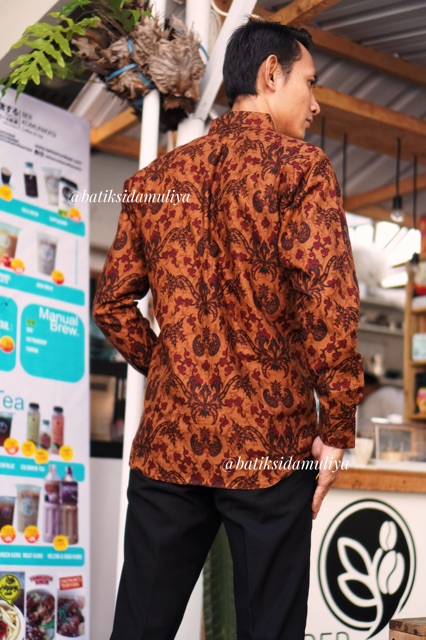 Sidamuliya Batik Kemeja Pria Slimfit Premium Arya Paksi Lengan Panjang