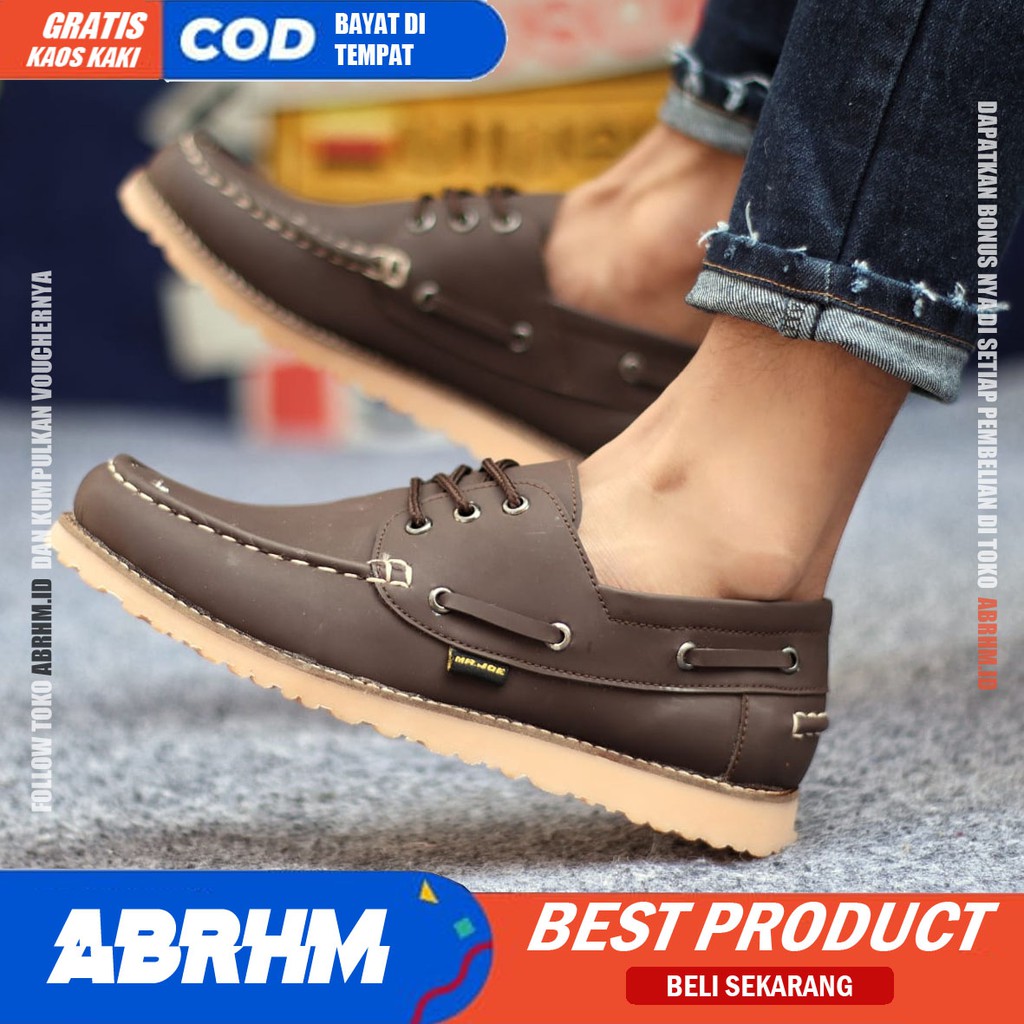 ABRHM NERSON Sepatu Formal Kasual Pria Kerja Kuliah Trendy Kulit Syntet Asli Terlaris