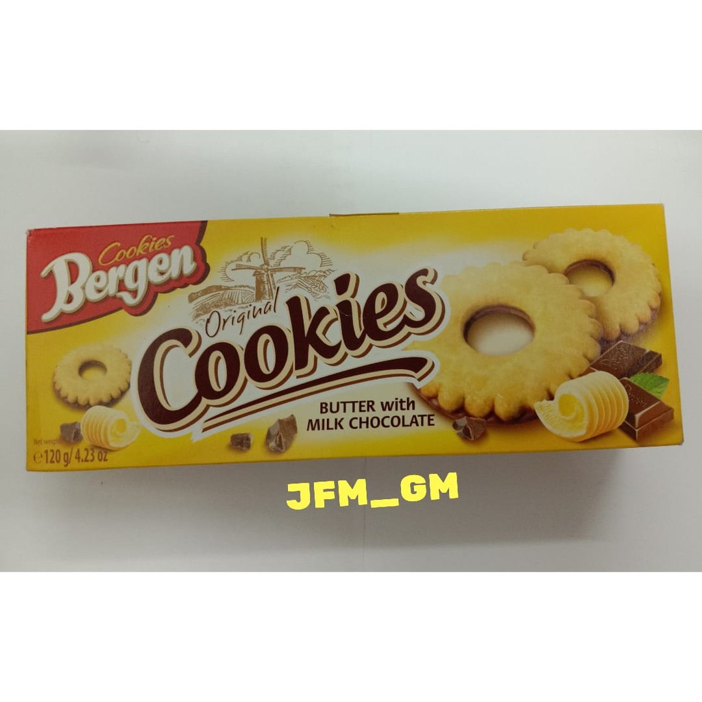 

BERGEN COOKIES BUTTER WITH MILK CHOCOLATE 120GR