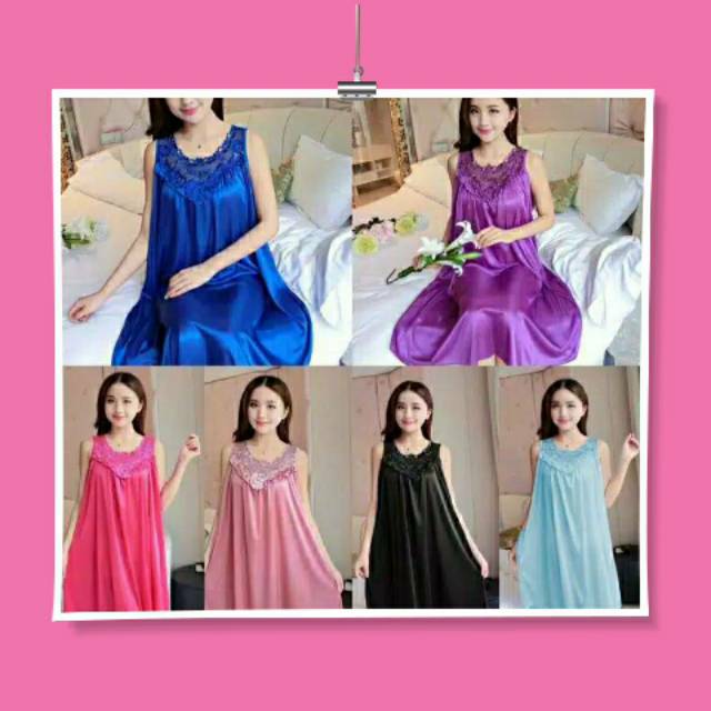 Daster Satin adem Import Sexy