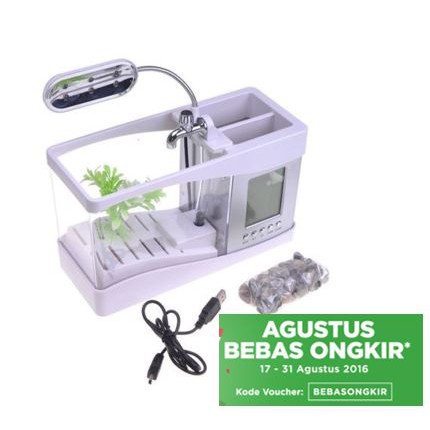 USB Desktop Aquarium Mini Fish Tank with Running Water - LS0404