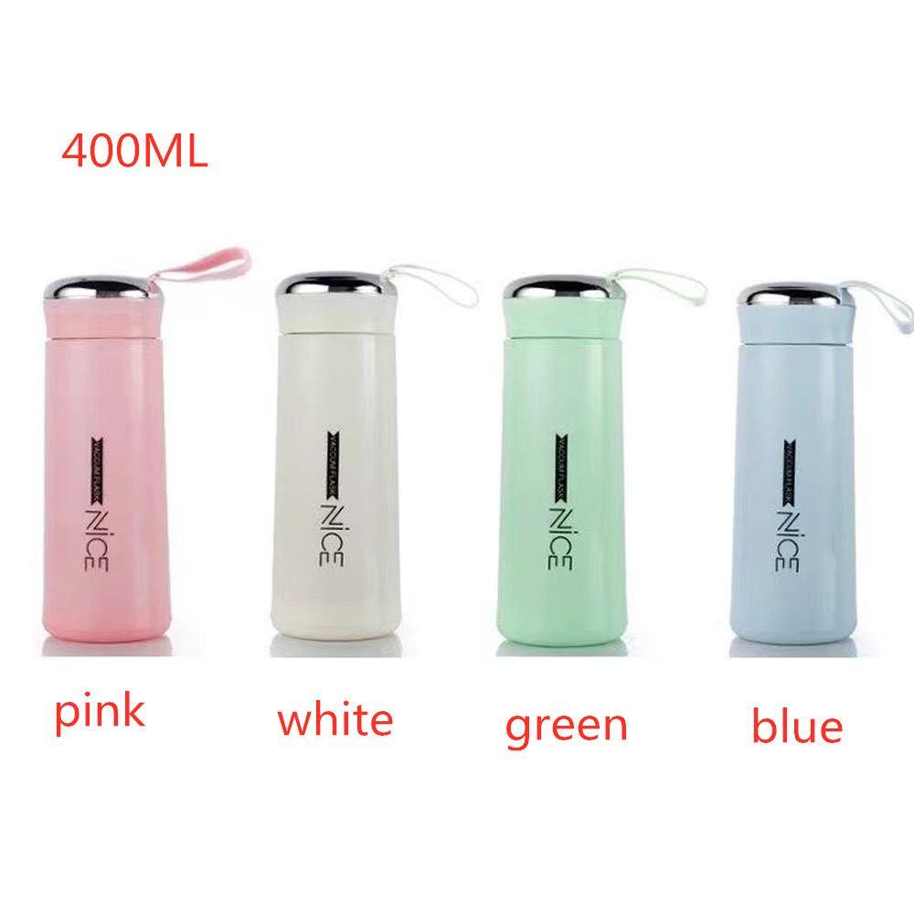 Solighter 400ml Gelas Kaca Botol Air Portable Anti Jatuh Water Cup