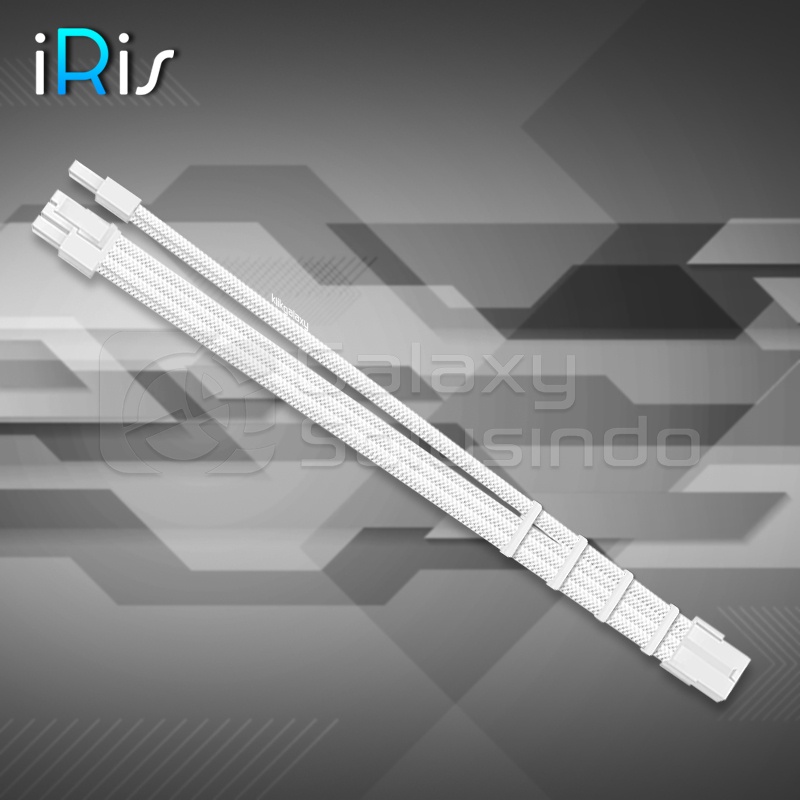 iRis ATX 6+2 Pin 8 Pin Extension Sleeved Cable - White