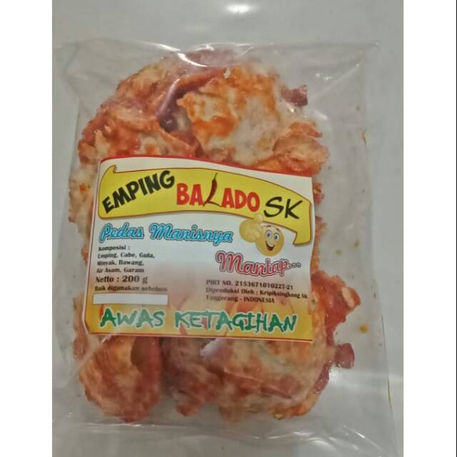 

Keripik emping balado SK