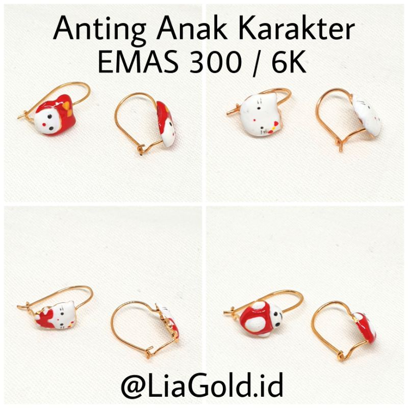 Anting Anak Kartun EMAS 300 / 6K ( TOKO MAS LIA GOLD BEKASI )