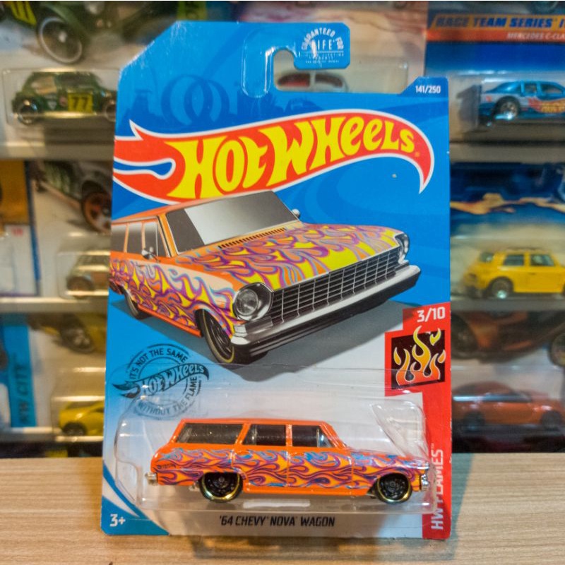 HOT WHEELS 64 CHEVY NOVA WAGON ORANGE