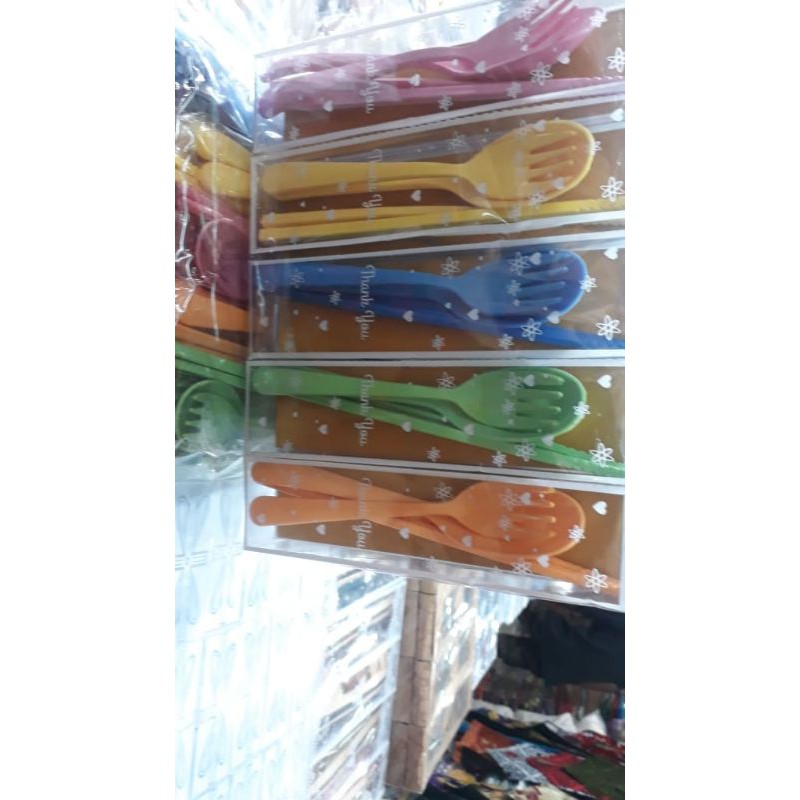 Set Sendok Garpu Sumpit  Plastik kemas Mika