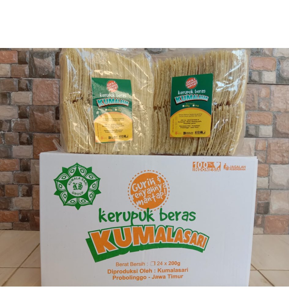 

Kerupuk Beras Kumalasari Kemasan Kardus | isi 5 bungkus @1Kg