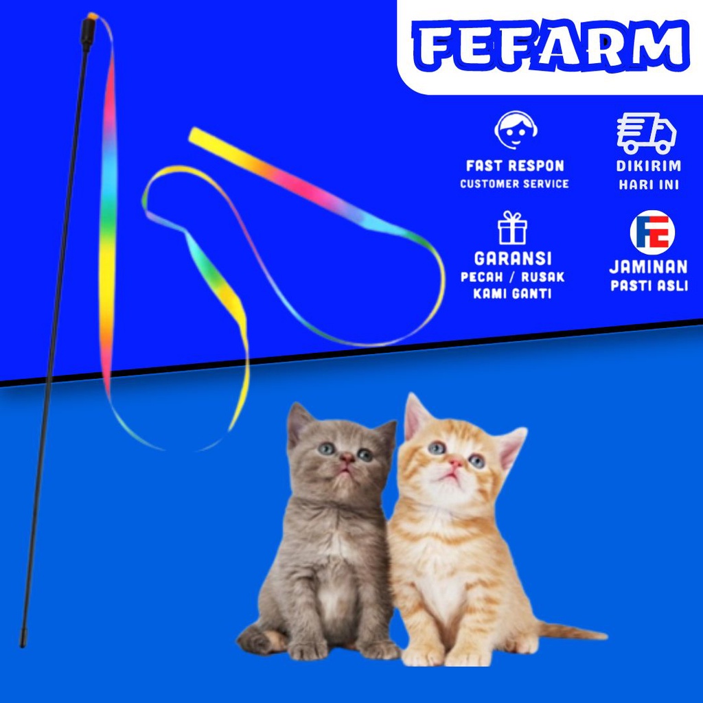 CAT TOYS Tongkat Rainbow Kucing Stick Cat Interaktif Warna Pelangi Untuk Kitten Peliharaan FEFARM